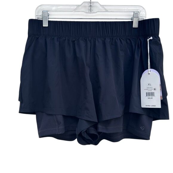 NWT Blogilates Ruffle Athletic Workout Shorts Women's XL Black Elastic Waist - Picture 5 of 9